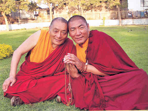 Dongni Rinpoche with his guru, Pema Wangyal